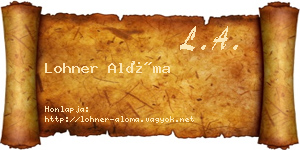 Lohner Alóma névjegykártya